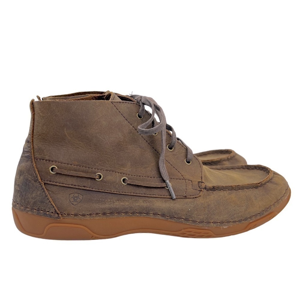 Ariat Holbrook Men’s Brown Leather Laced Up Chukka Boots - Picture 7 of 16